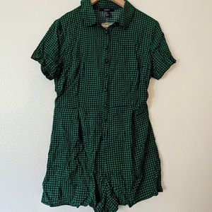 Black and green romper